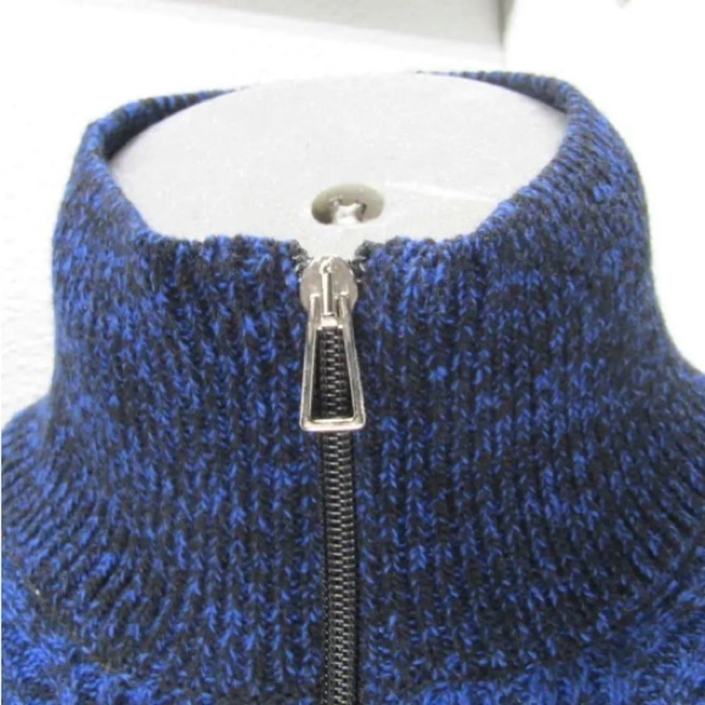Paul Smith Sweater Mens Medium Blue Preppy Wool 1/4 Zip Pullover Lightweight Top - Picture 3 of 7